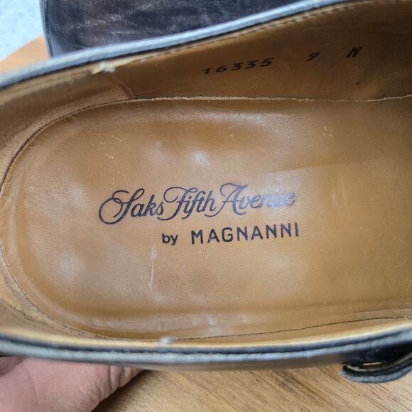 Magnanni Saks Fifth Avenue Men 9M Efren Gray Patina Monk Strap Loafer Dress Shoe main image 13